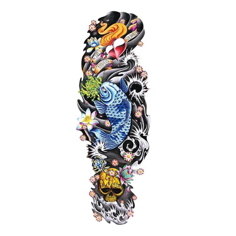 Full Arm Tattoo Sticker Large Flower Arm Waterproof Tattoo Sticker Full Arm Simulation Tattoo Amazon Set Single Piece Tattoo