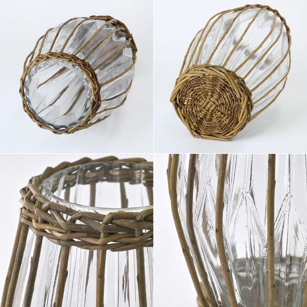 SPICE OF LIFE FONTAINE Korbgeflecht Blumenvase, Lang, 17cm Durchmesser, 30cm Höhe, LYGN1010