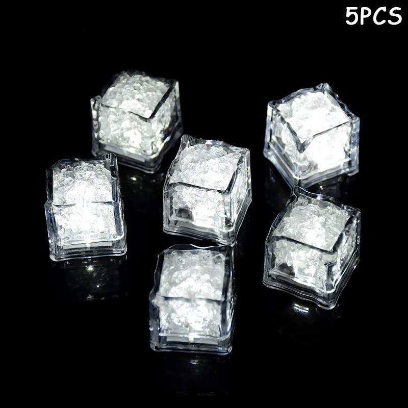 5/10pcs Led Ice Cube Waterproof Multicolor Flashing Glow In The Dark Ice Cube for Wedding Party Wine Bar Drinking Decoration