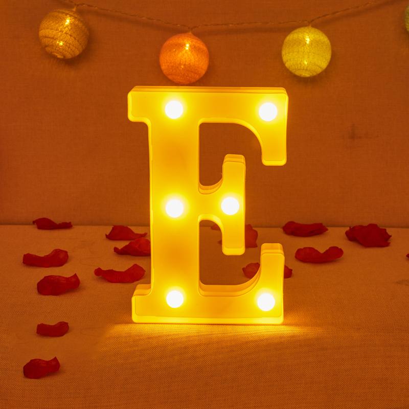 Alphabet Letter LED Lights Luminous Number Lamp Decor Battery Night Light for Home Wedding Birthday Christmas Party Decoration KTY
