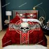 Skull Duvet Cover Queen Size Microfiber Vintage Sugar Skull Girl Day of The Dead Bride with Dark Color Roses Graphic Bedding Set