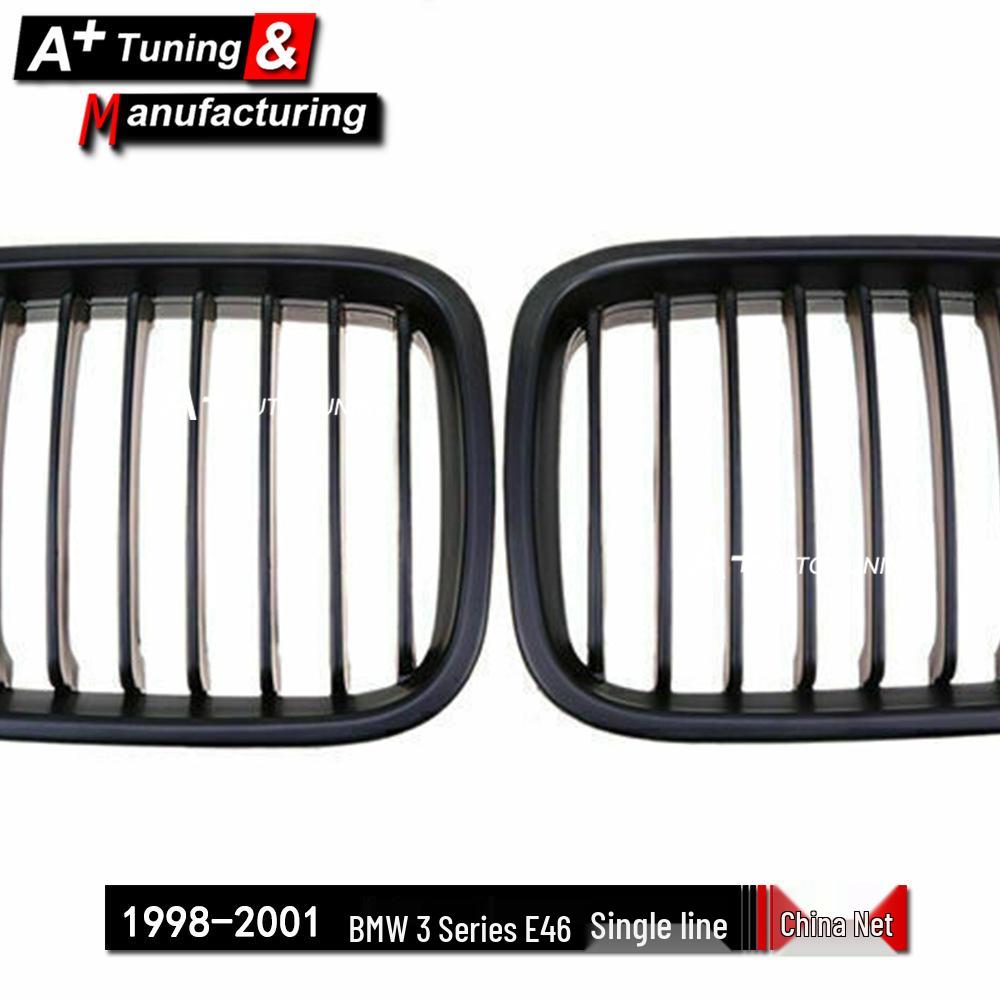 Mattschwarzer Kühlergrill für BMW 3er E46 (1998-2001) 4-Türer