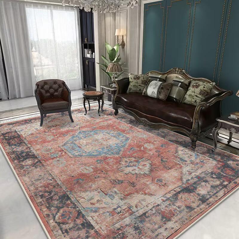 Covoare Retro Stil Persan pentru Living Mărime Mare Antiderapant Covoraș pentru Ușa de la Intrare Curățare Ușoară Decorare Casă Covor Moale pentru Sală de Mese