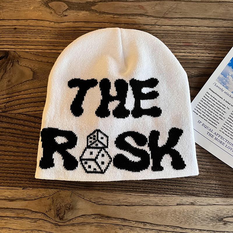 Deep Customization Puff Print Knitted Winter Cap Warm Knit Jacquard Ski Cuffless Punk Style Business Beanie Hats Common High