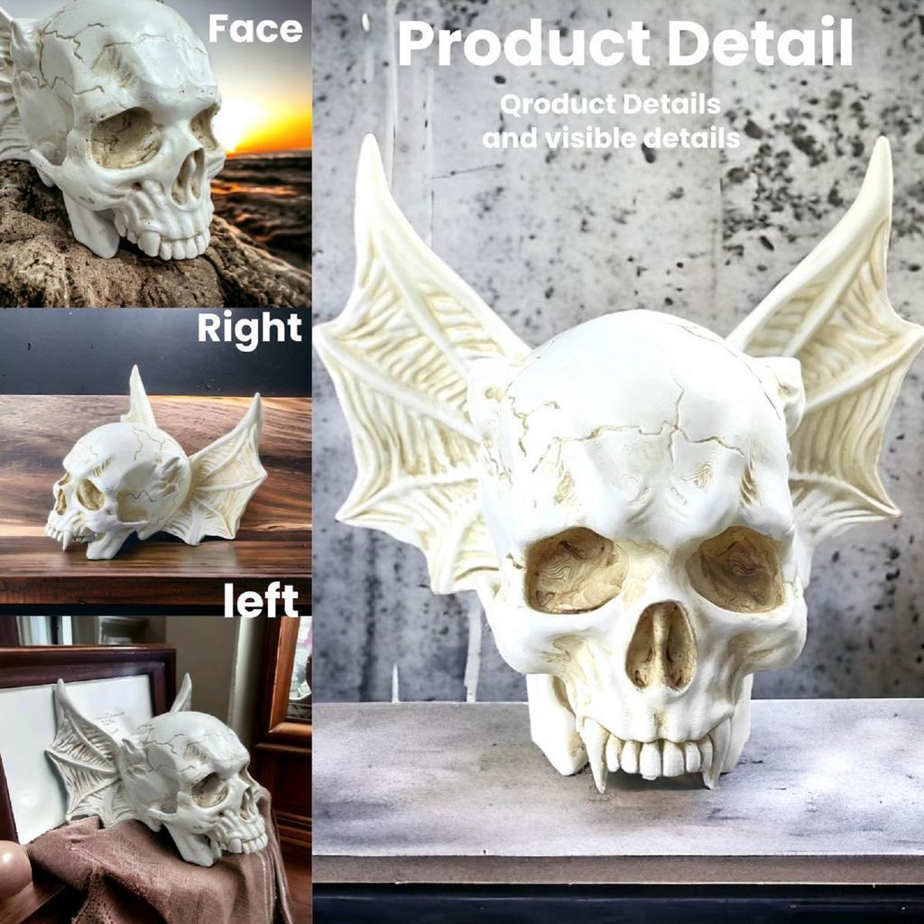 Halloween Bats Skulls Decorative Resin Ornament