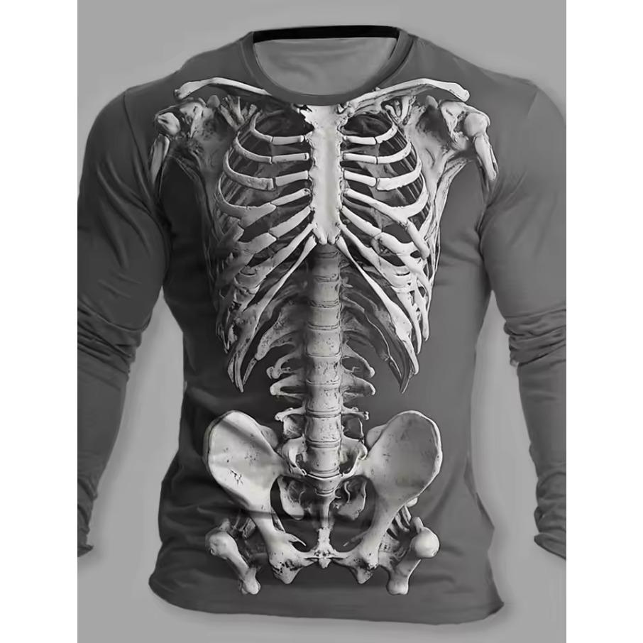 Retro Vintage Men's 3D Print T shirt Tee Street Casual Daily Long Sleeve Crew Neck Clothing Apparel