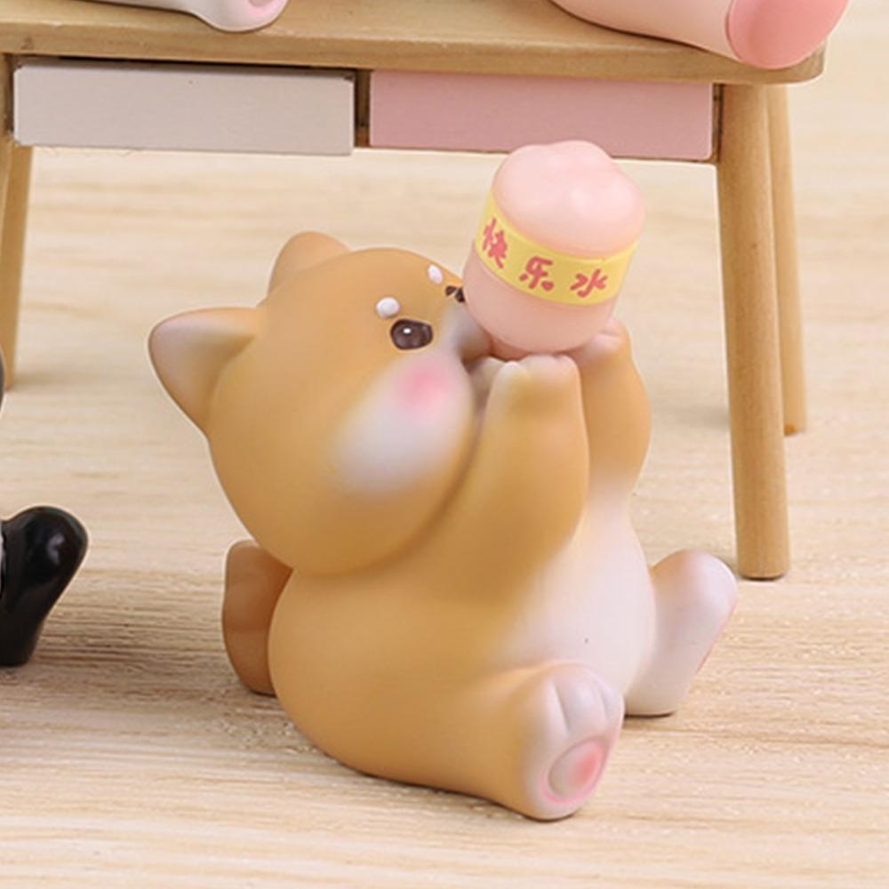 Drinking Coke Pose Cute Animal Ornament Small Size Desk Dashboard Decor Dashboard Decoration