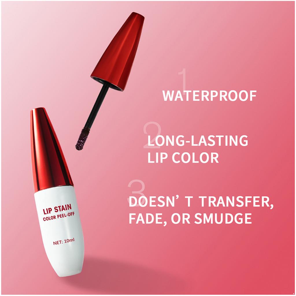 1Pc Peel-Off Matte Lip Gloss – Water-Resistant Tinted Stain for Long-Lasting Daily, Office or Evening Use