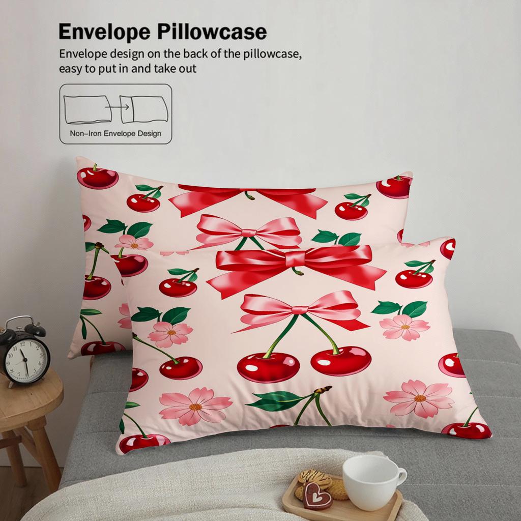 White Pink Duvet Cover Not Included Comforter 3D Printed Cartoon Fruit 3pcs Single Szie Bedding Sets Gifts For Student Dormitory