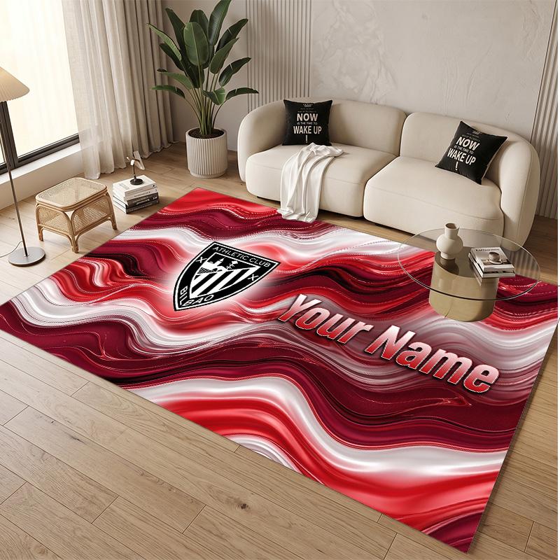 Personalized Crystal Velvet Carpet Athletic Bilbao FC Pattern Non Slip Floor Rug