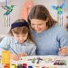 Fennoral 27 Pack Hummingbird Wind Chime Craft Kit for Kids Make Your Own Hummingbird Craft Wooden Ornaments for Girls and Boys DIY Crafts Activity