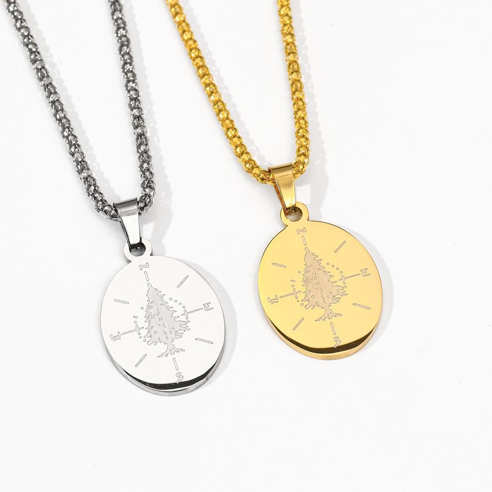 Tree Compass Pendant Necklace Simple Vintage Jewelry Necklace Gift for Women