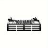 Metal Wall Art Equestrian Medal Holder 12 Slot Horse Trophy Display with Hooks Personalized Gift
