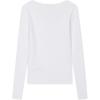 Calvin Klein Logo U-Neck Slim Fit Long Sleeve T-Shirt Women Tops 47D218G-YAA