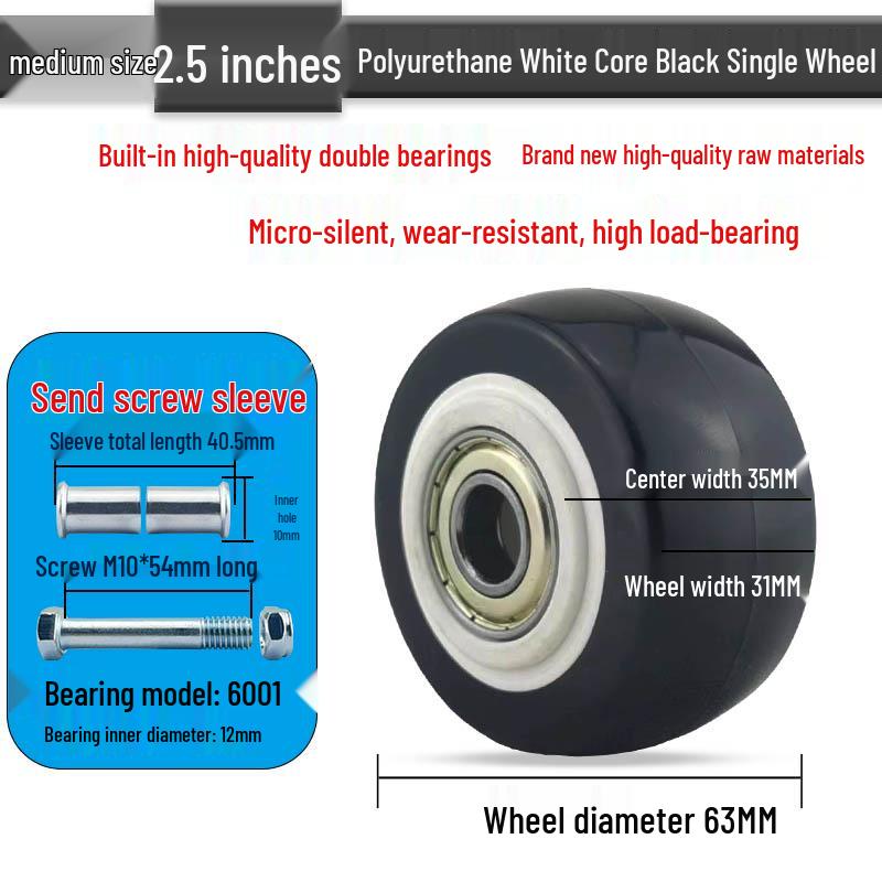 Nylon Swivel Caster Wheels: 2-6 inch Heavy-Duty Rubber & Flat Plate Options