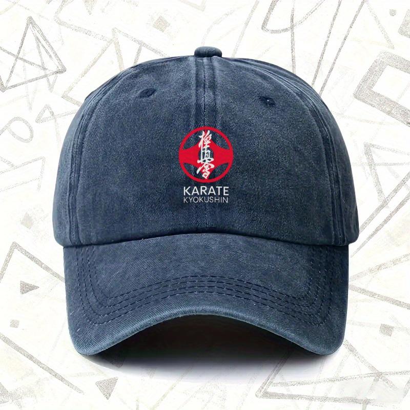 pc KARATE KYOKUSHIN Vintage Washed Solid Color Baseball Cap Suitable for Karate Training Tournaments Kyokushin Karate Print