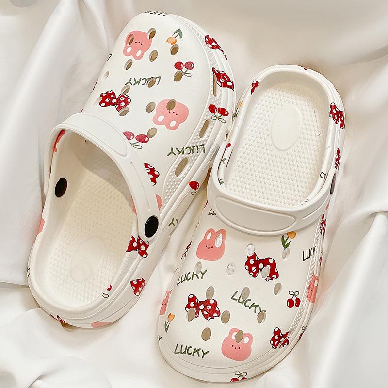 2025 Women's High Heel Summer Sandals: Closed Toe, Thick Soles, Cute Style for Outdoor & Home Wear