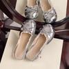 Fashion Gentle Bow Mary Jane Women's Singles Inside Heightened Spring Soft Sole French Ballet Shoes