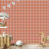 Colorful Retro Checkered Wallpaper Orange and White 50x1000