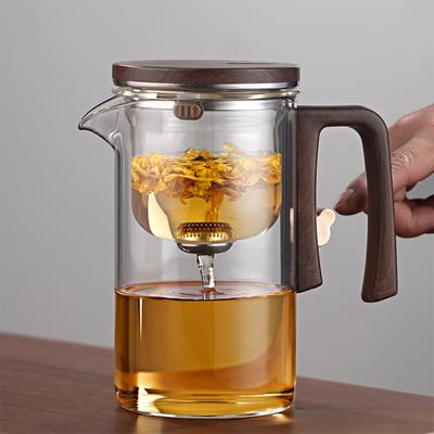 520/720/900 ml skleněná čajová konvice s louhovačem Dřevěná rukojeť Tepelně odolná výlevka bez kapání Oddělování vody Čajová konvice Snadno se čistí Čajová konvice pro nachlazení