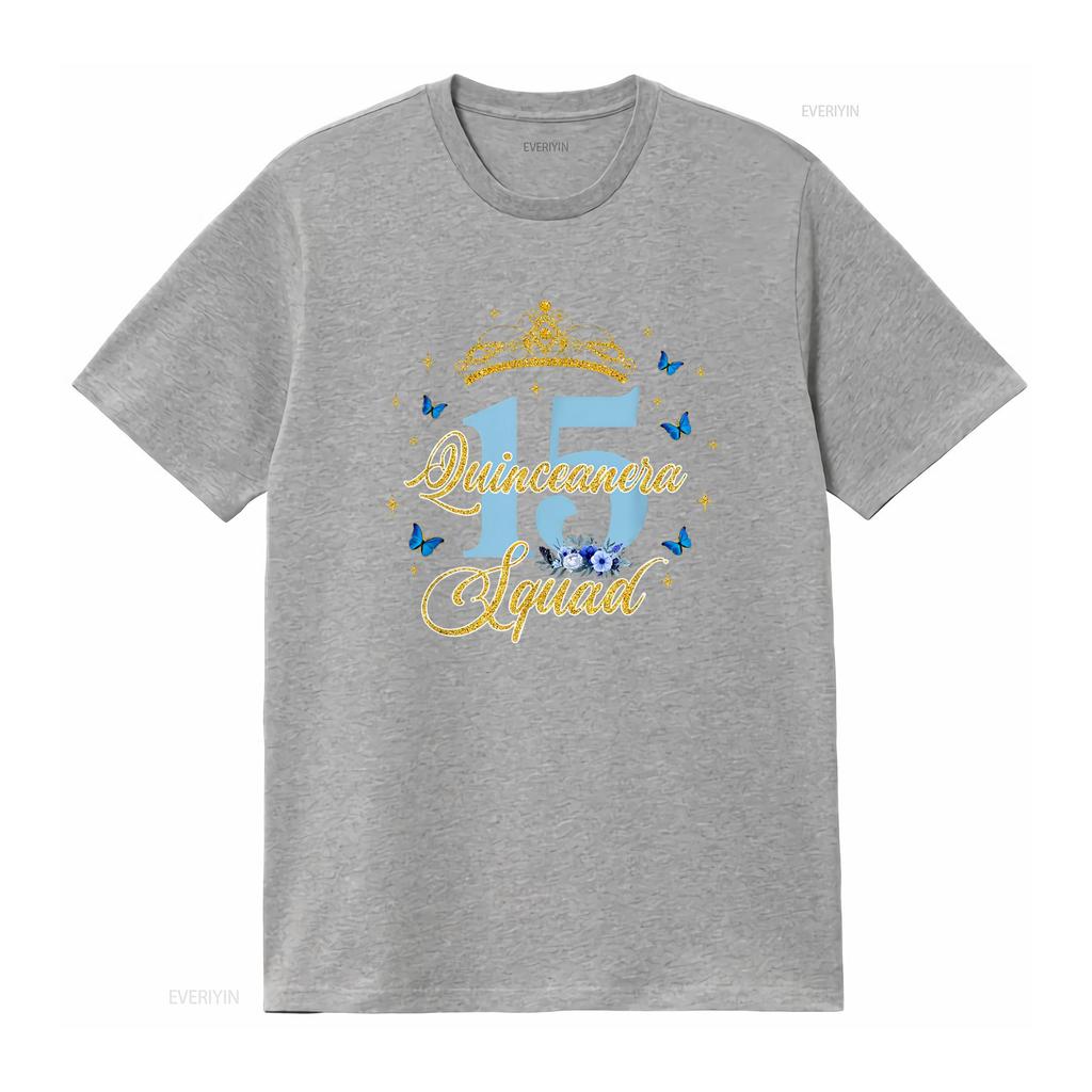 Quinceanera Squad T shirt Mis Quince Anos 15th Birthday Girl vintage Washed Stylish Slightly Soft fashion designer clothes
