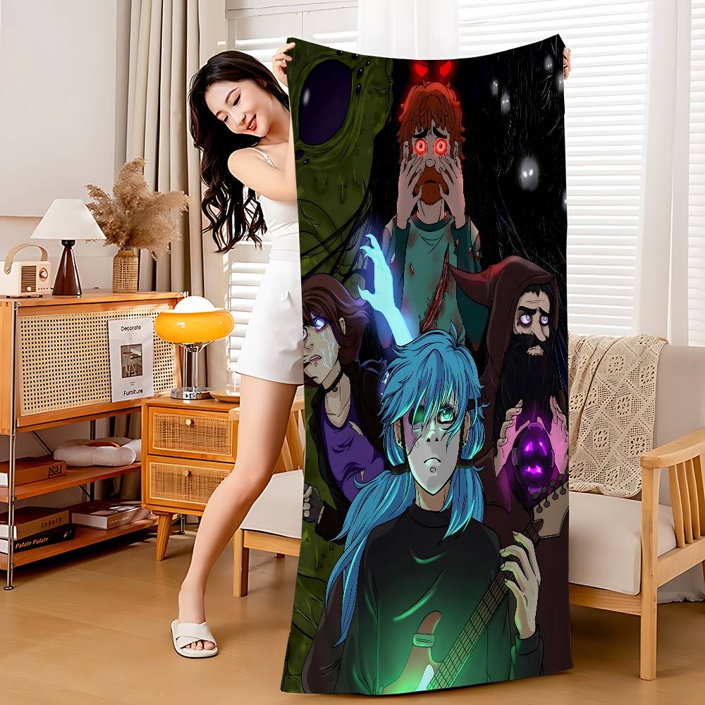 Sally Face Game Bath Towel Microfiber Soft Water Absorbing Breathable For Girl Kids Decorative Cartoon Beach Towel