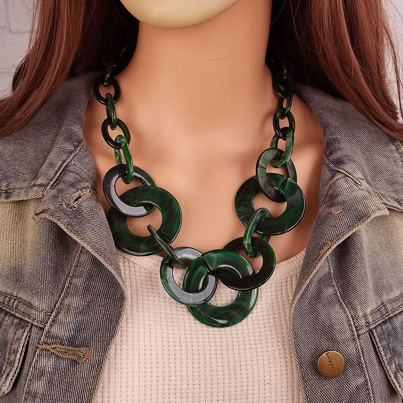 Acrylic Statement Pendant Necklace for Women Modern Geometric Vintage Accessories