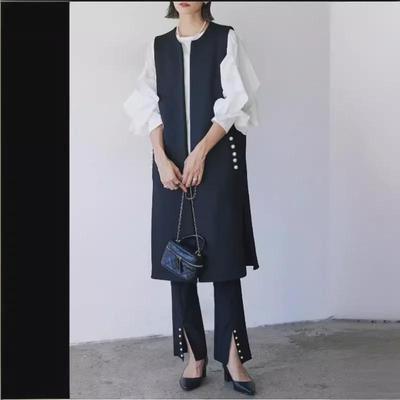 2024 Women's High-End Japanese Pearl Long Vest Cardigan