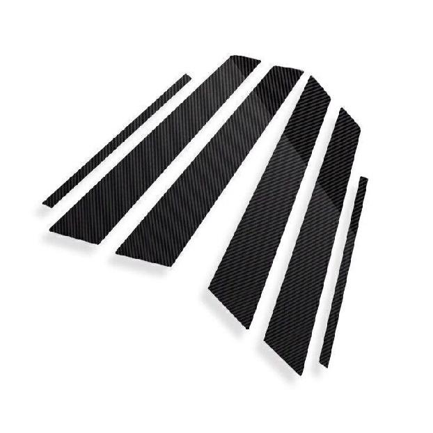 For Volvo S60 2019-2024 Carbon Fiber PC Window Center BC Pillar Cover Trim 6PCS