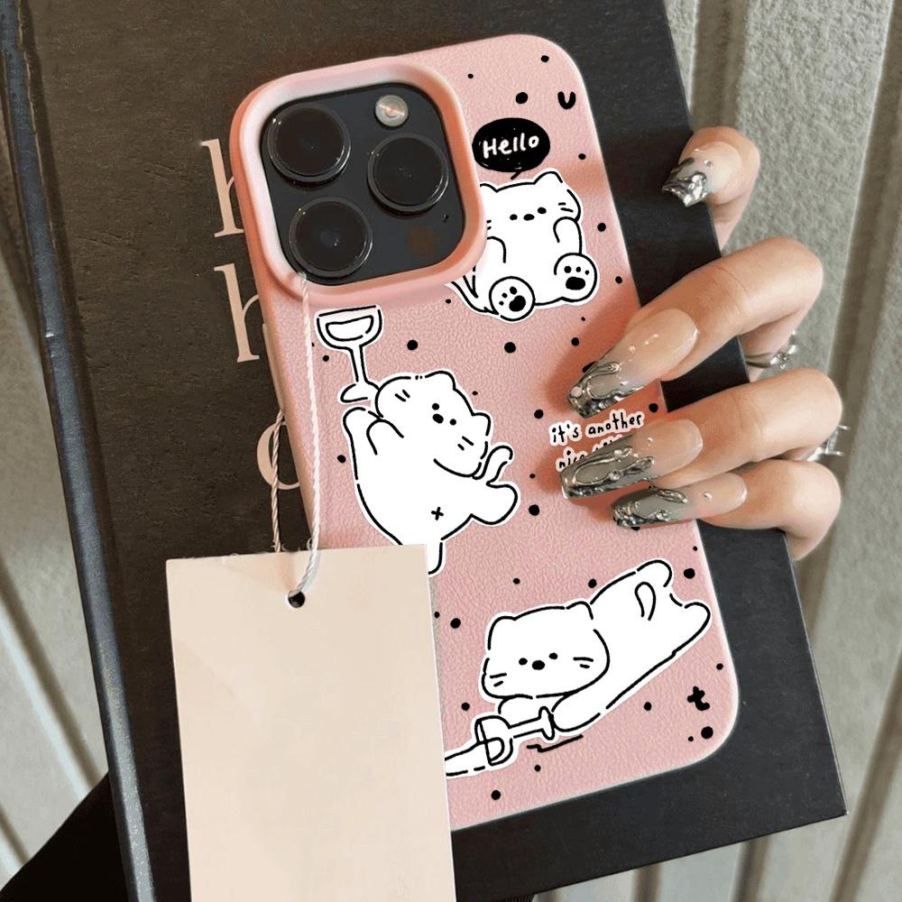 Phone Case for iPhone 11 13 Case iPhone 12 14 15 16 Pro Max 12 Pro 15 Plus Leather Painted Waterproof Drop-proof and Wear-resistant Cartoon