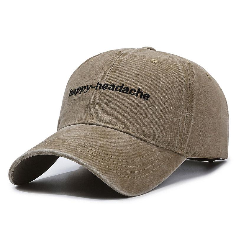 Headache Happy Letter Embroidery Baseball Cap Outdoor Sports Sun Protection