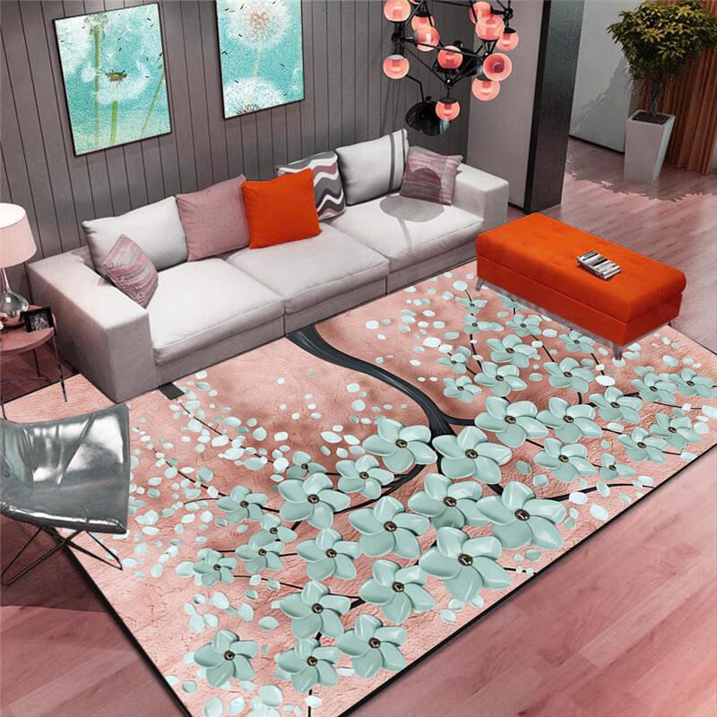 Nordic Ins-Style Floral Living Room Rug