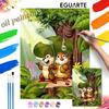 Chipmunks Rain Forest Oil Art Painting Kit Home Wall Decor Handmade Gift For Relaxing DIY Art Project Crafts Hobby Decorating