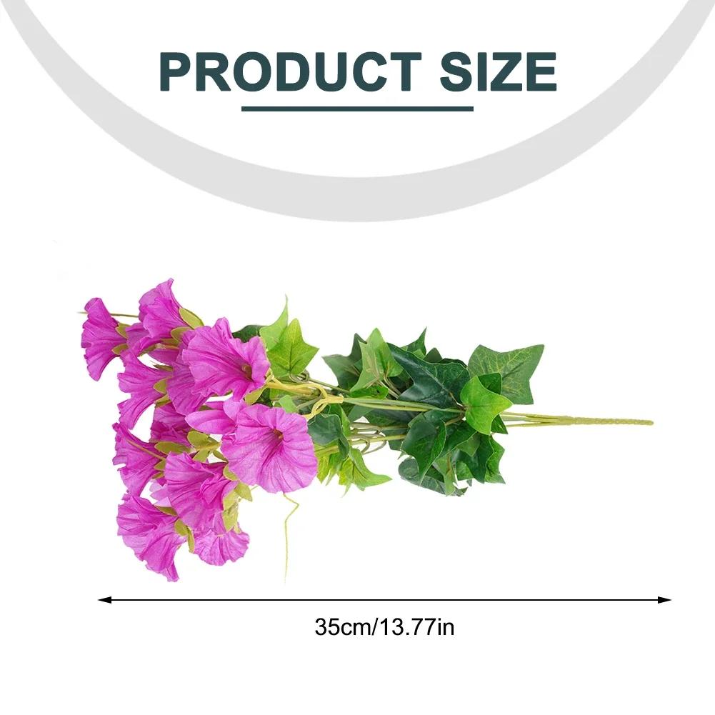 Fake Simulation Morning Glory Wedding Home Decor Rose Red Purple Yellow Branch Artificial Flowers For Wedding Garden Decoration