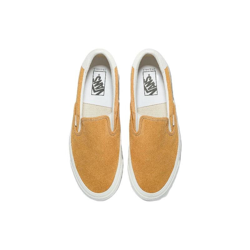 Vans Slip-On 59 LX Fashion Wear-resistant Low Top Skate Shoes Unisex Yellow VN0007QEYLW