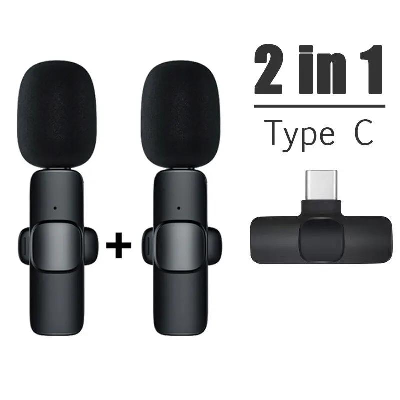 K9 Bluetooth Wireless Microphone Portable, Audio, Video, Static, Suitable for iPhone Outdoor Live Streaming Gaming Phone Type-c