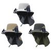 Solar Powered Cooling Hat With Solar Fan Adjustable Fan Breathable Neck Flap For Outdoor Fishing Camping Hiking