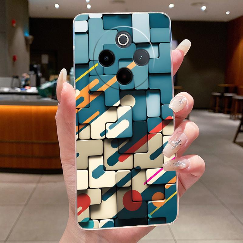 Shockproof Soft Phone Case For Vivo iQOO Z10/Y300 Pro/Y300 Pro+ Plus/T4 Unique Design Elegant Pattern TPU Transparent Casing