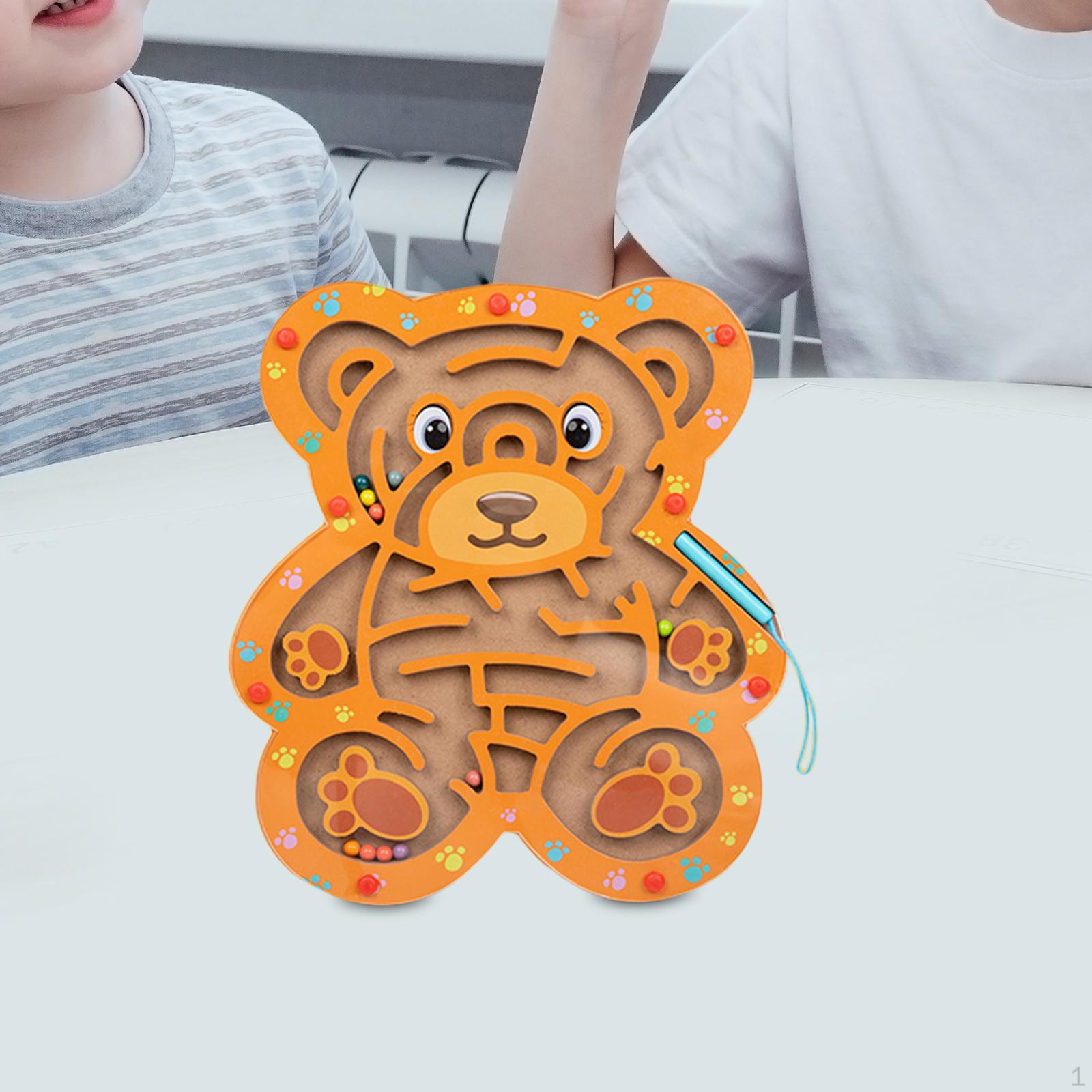 Bead Maze Magnetic Puzzle Game Toy Fine Motor Skill for Kids Gift Bear