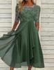 European and American women's clothing chiffon splicing lace hollow dress bridesmaid evening dress party dress