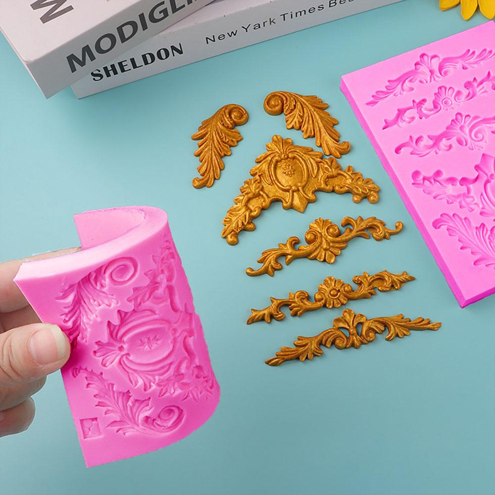 Silicone World Style Retro Relief Decoration For Flipped Sugar Silicone Molds Cake Edge Fondant Molds Chocolate Baking Tools
