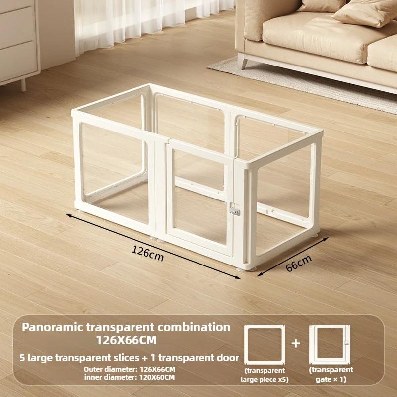 

Indoor DIY Small Pet Dog Fence Cage System with Door Dog Fence Fully Transparent Acrylic Puppy House Freely Combined Kitten Yard High 60CM