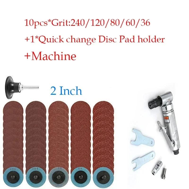 Mini 1/4 Air Angle Die Grinder 90 Degree Pneumatic Grinding Polisher Mill Engraving Machine Carving Tool Kit with Sanding Discs