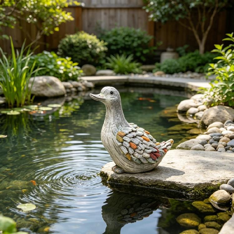 Duck Garden Statues Resin Duck Figurines for Home Office Desktop Decorations Animal Sculpture for Garden Porch Decors