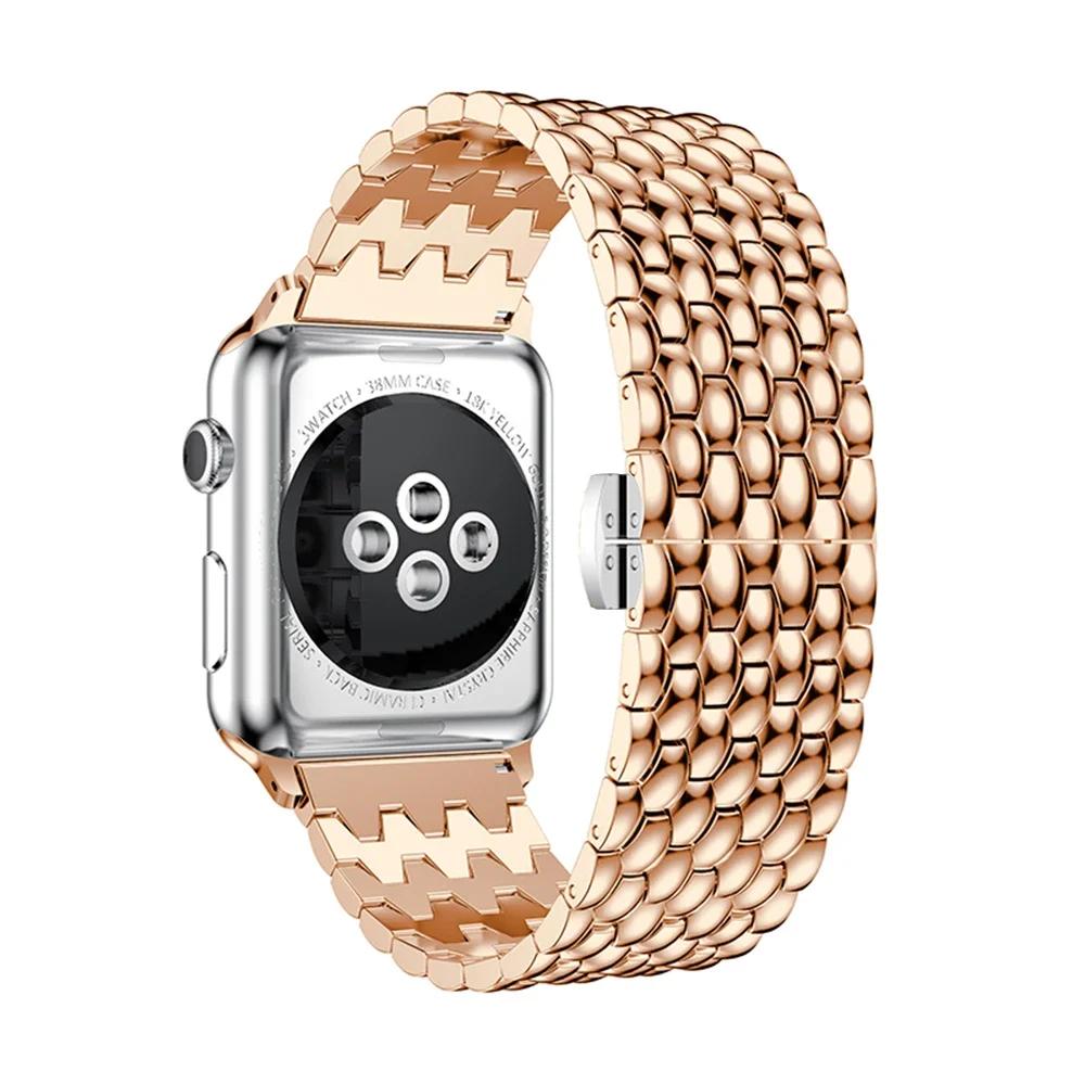 Cinturino in metallo classico per Apple Watch 6 7 8 5 4 Se 44mm 45mm 41mm 40mm 38mm 42mm Bracciale con cinturino per Iwatch Ultra 2 49mm Cinturino con motivo drago
