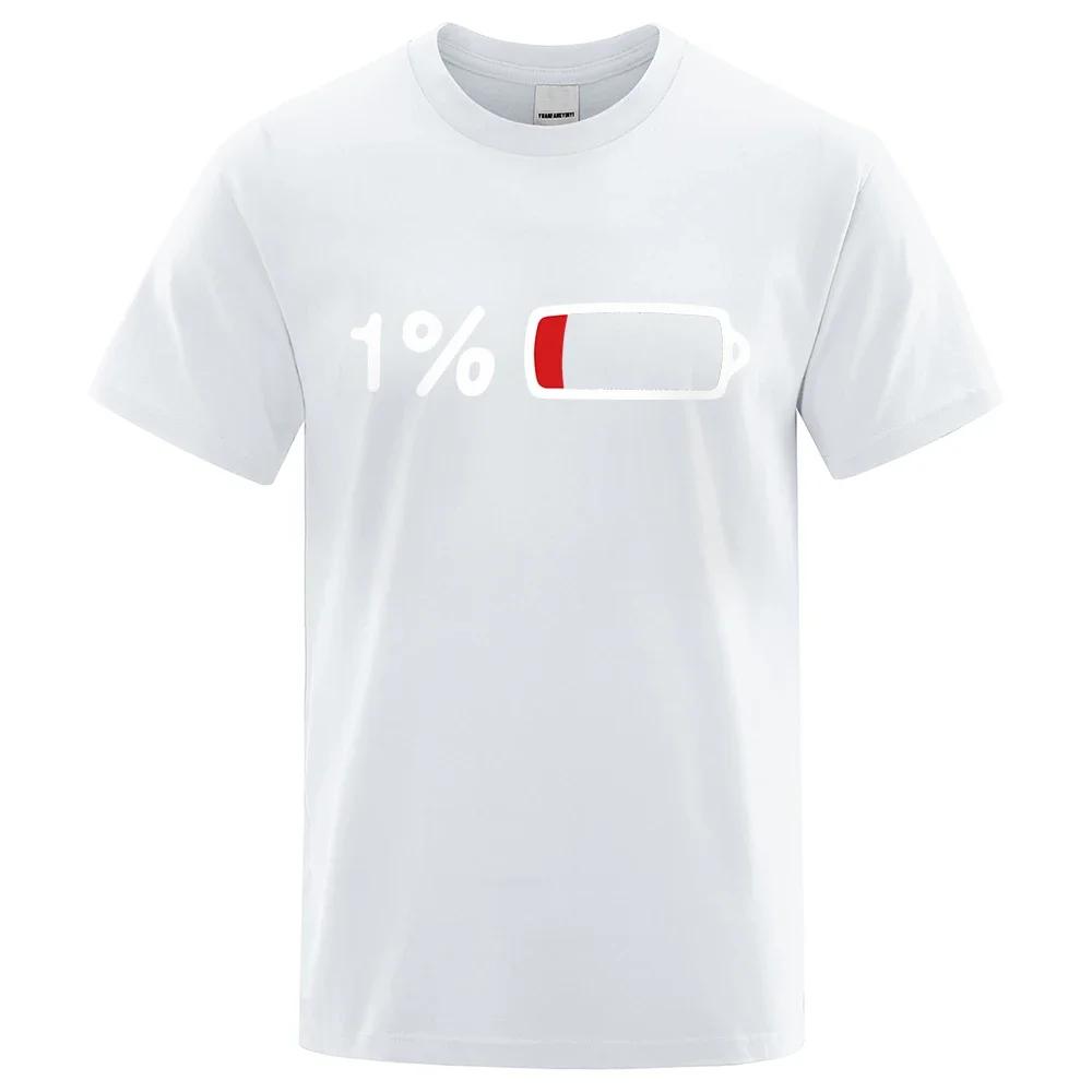 The Last 1% Electroprint T-shirt, Men's Summer Fashion Loose T-shirt Pure Cotton Street Short-sleeved Top