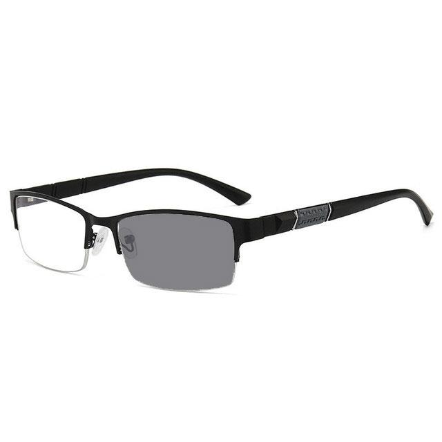 

Photochromic Glasses Blue Light Glasses Half-Frame Diopter Glasses Business Male Myopia Eyeglasses Fashion Sunglasses 0 To -6.0 -3.5