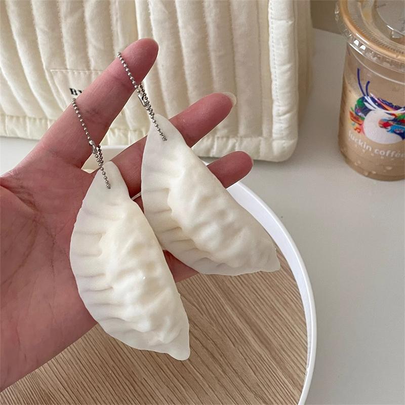 Simulation Dumplings Decompression Toy Keychain Bag Pendant Cute Antistress Squishy Stress Relief Slow Rebound Toy
