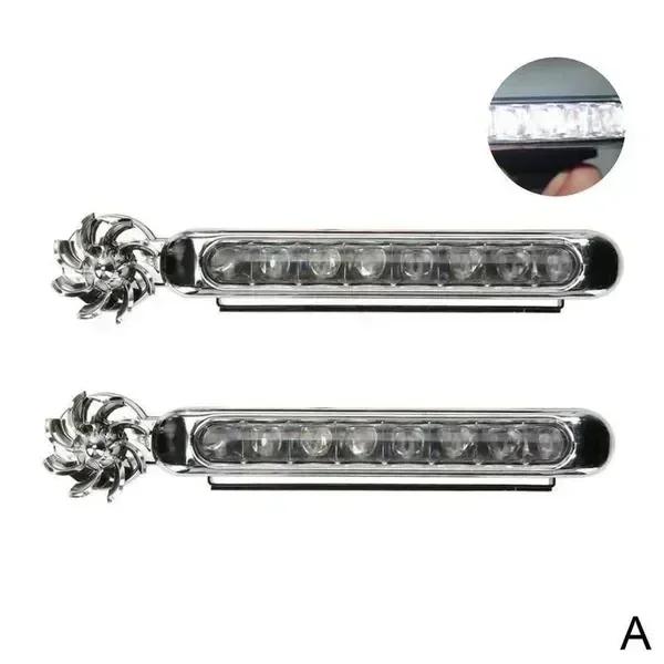 1/2 Stück Auto LED Tagfahrlicht Windkraftbetriebene LED Flutlichtstrahler Zusatzbeleuchtung Motorradlampe Automobil Tagfahrlicht
