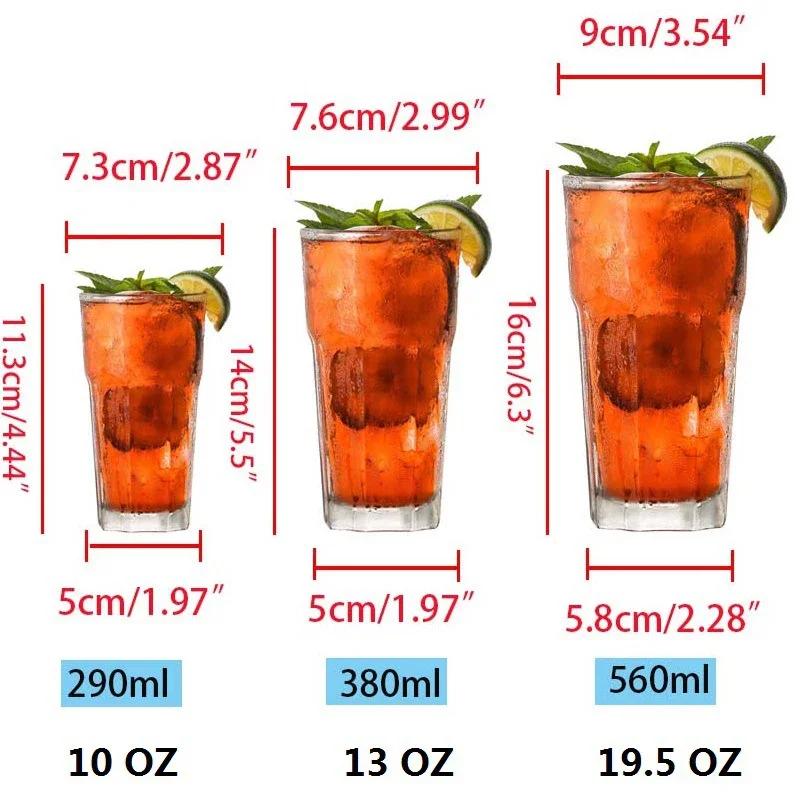 Transparent Tea Cups Acrylic Water Cup Juice Beverage Tumbler Break-resistant Drinkware Bar Restaurant Beer Cocktail Glasses